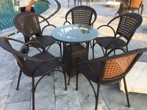 Bộ bàn ghế mây nhựa cafe đẹp nhất năm 2022